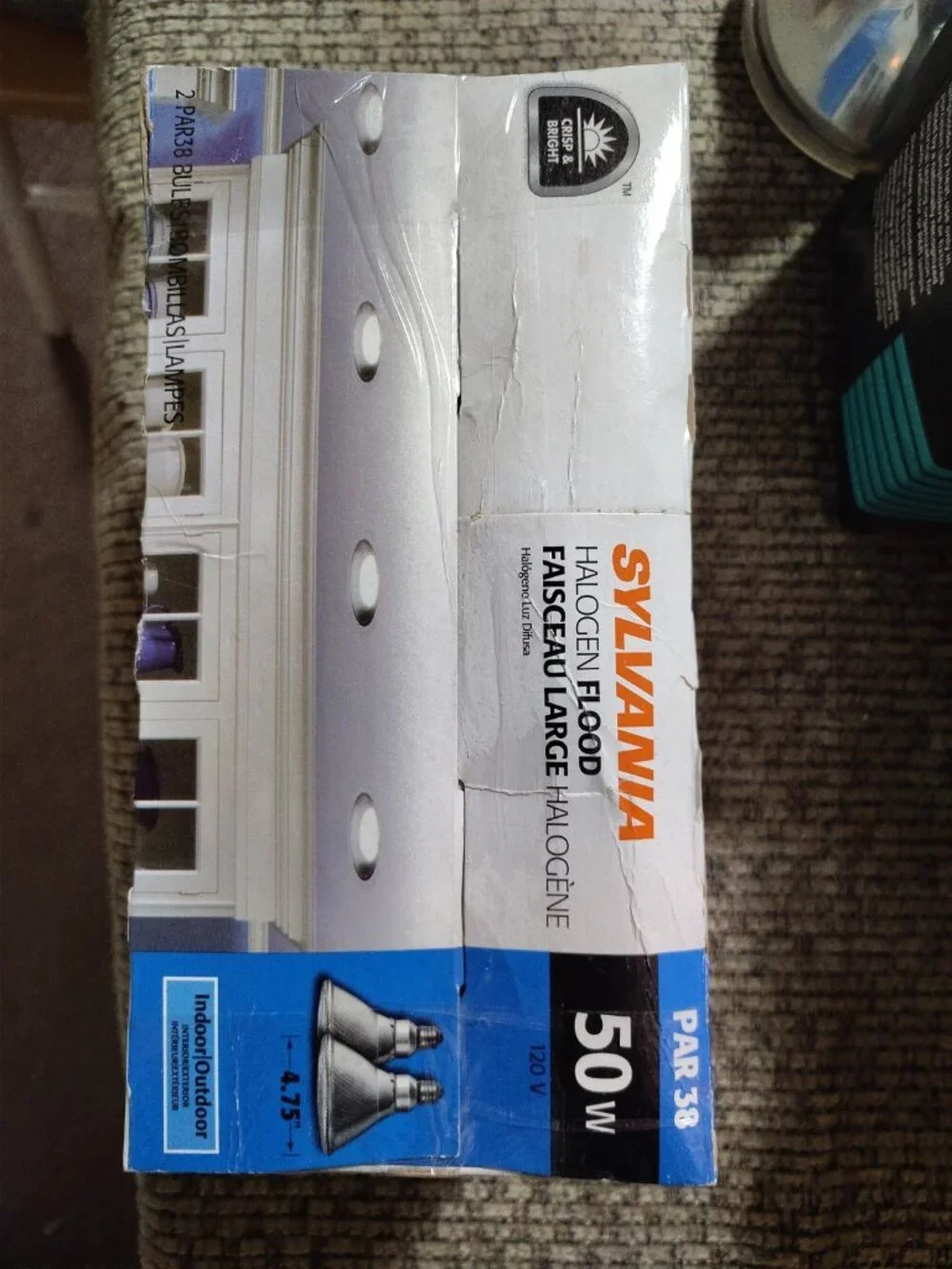 2 Lamp Lot SYLVANIA 50PAR38/HAL/FL/2PK Crisp Bright CAPSYLITE HALOGEN 50W 120V